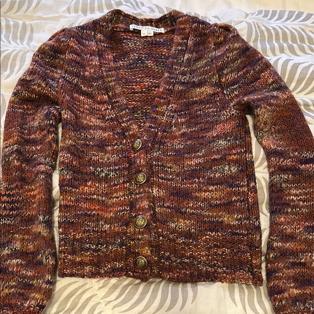 Veronica Beard Multicolor Knit Cardigan with Button Detail